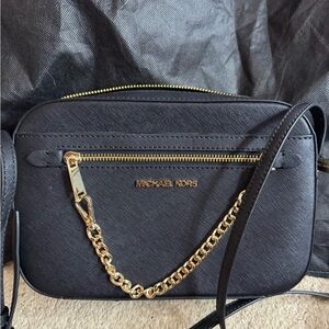 Michael Kors Black Crossbody Bag with Gold Chain